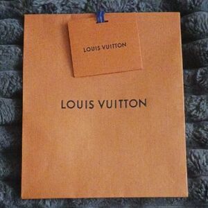 Louis Vuitton Bold Orange Gift Bag with Blue Accent